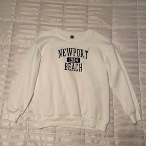 SHEIN Newport Beach Crewneck White Small